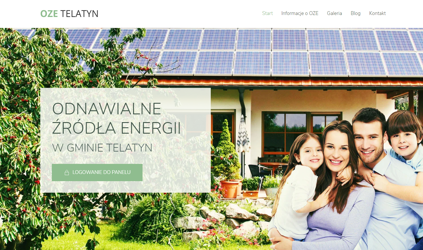 Zrzut ekranu głównej sekcji strony ozetelatyn.pl